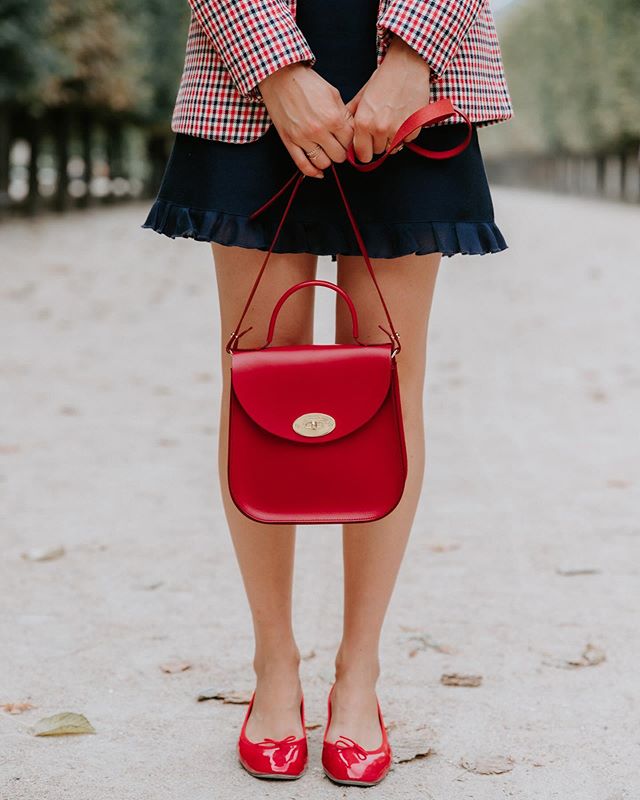 The Red Bloomsbury-Crossbody ladies luxury leather handbag british-Charlotte Elizabeth