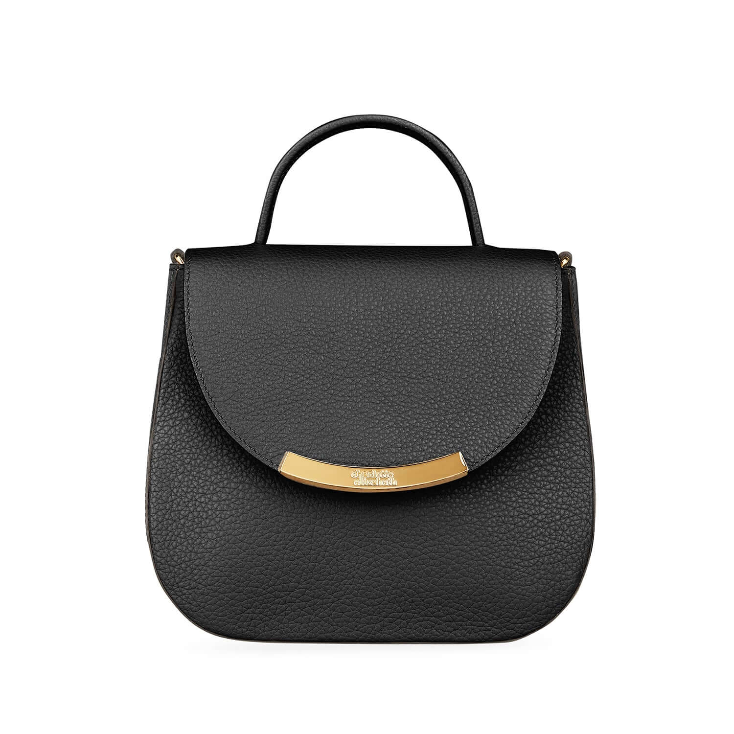 British heritage leather craftsmanship handbag in black, small handle top bag