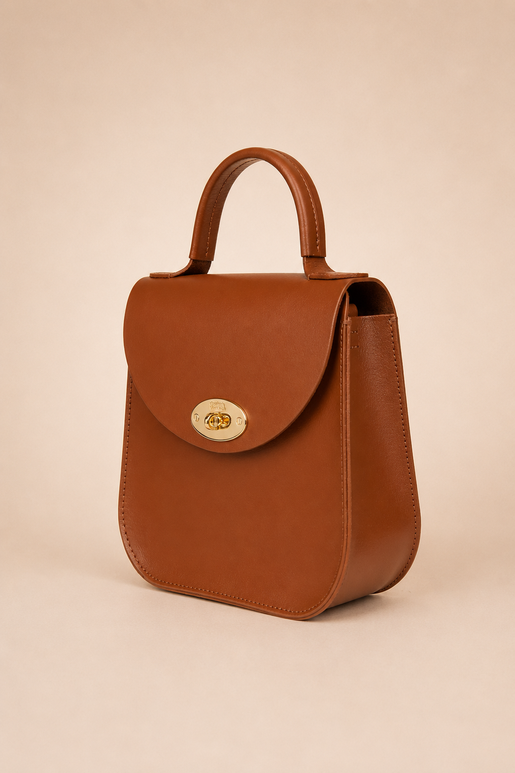 Side profile of the Charlotte Elizabeth Original Bloomsbury in Chestnut Tan leather