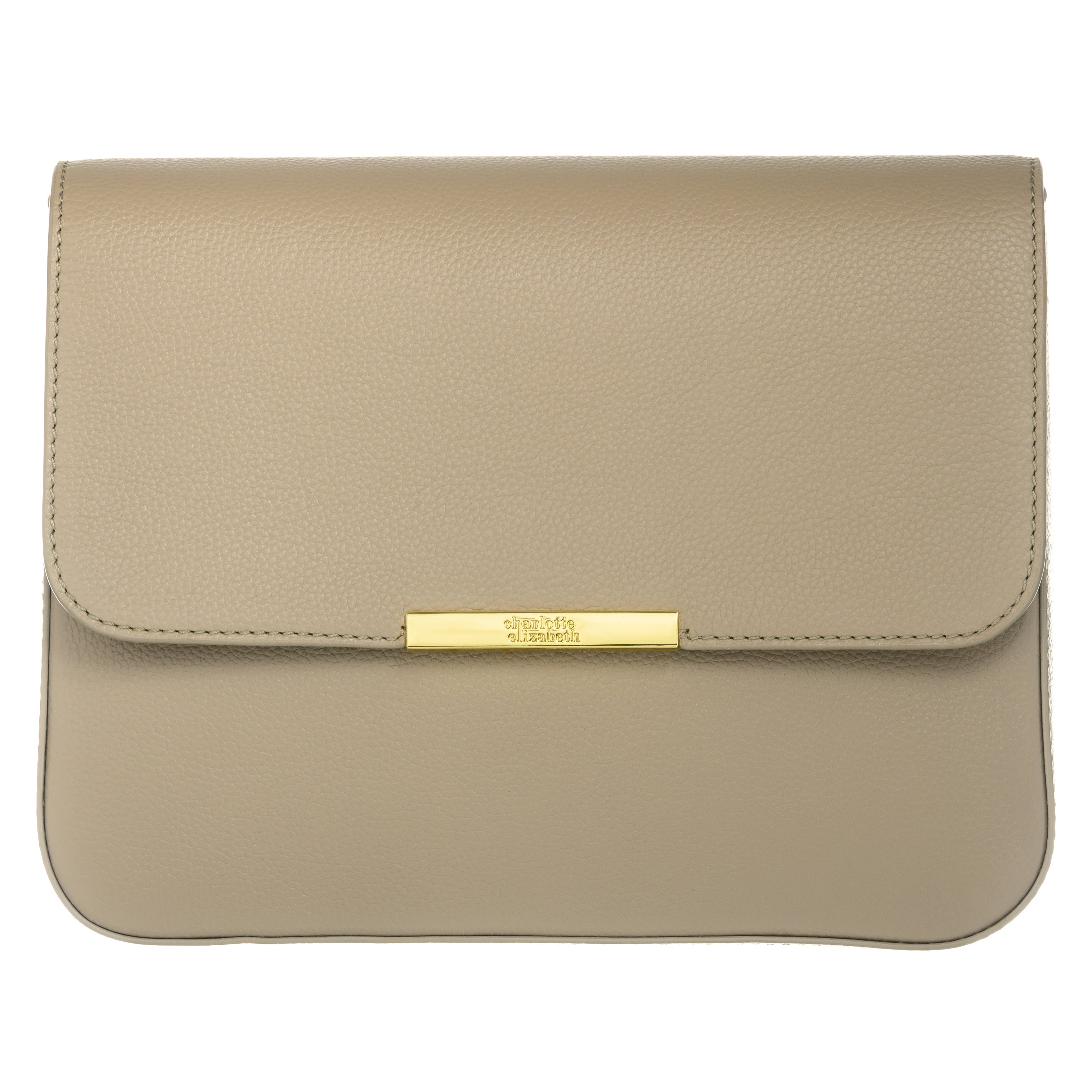 The Large Pelham | Leather Crossbody Handbag in Taupe