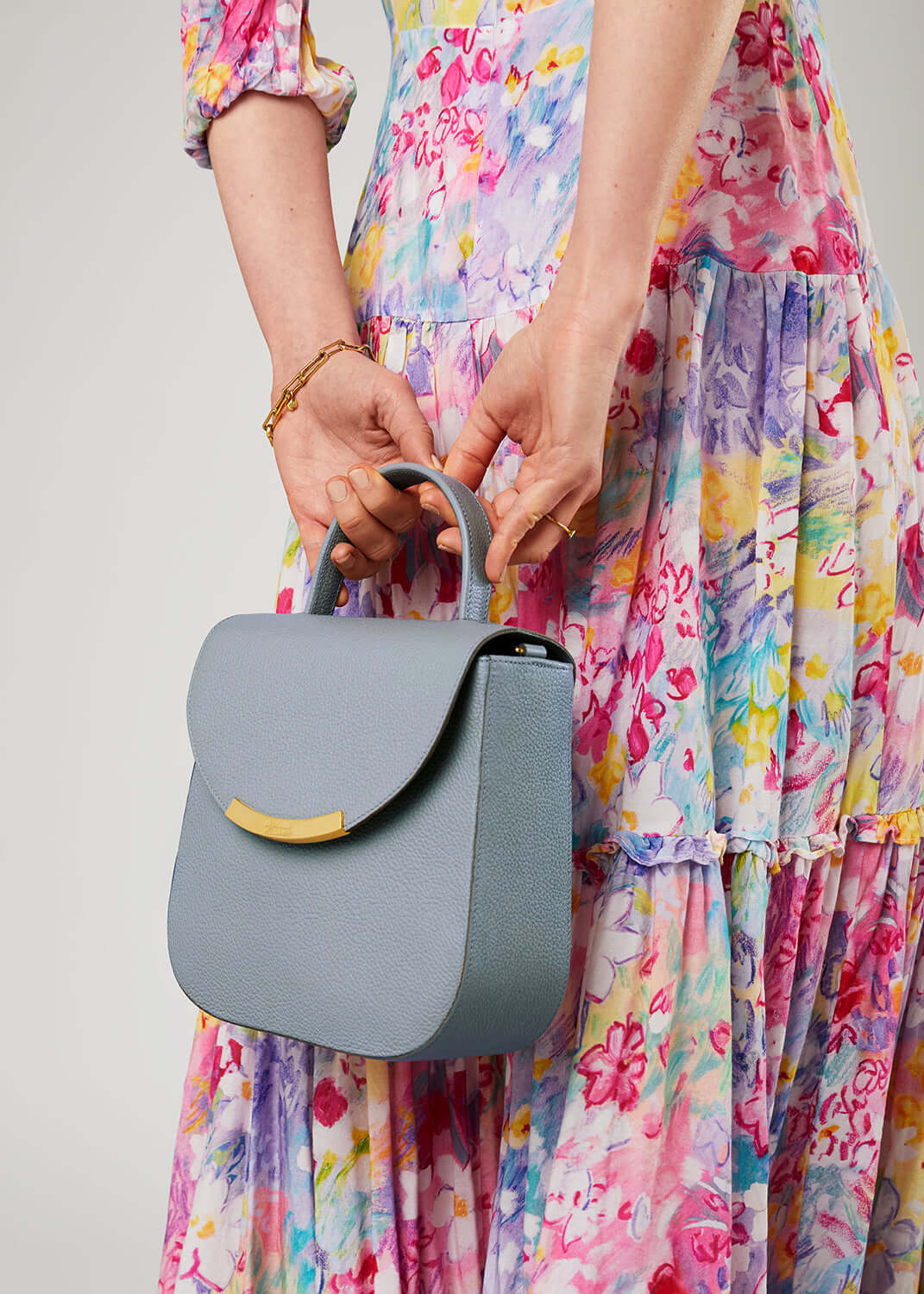 ladies leather handbag made in UK artisan craftsmanship handmade blue