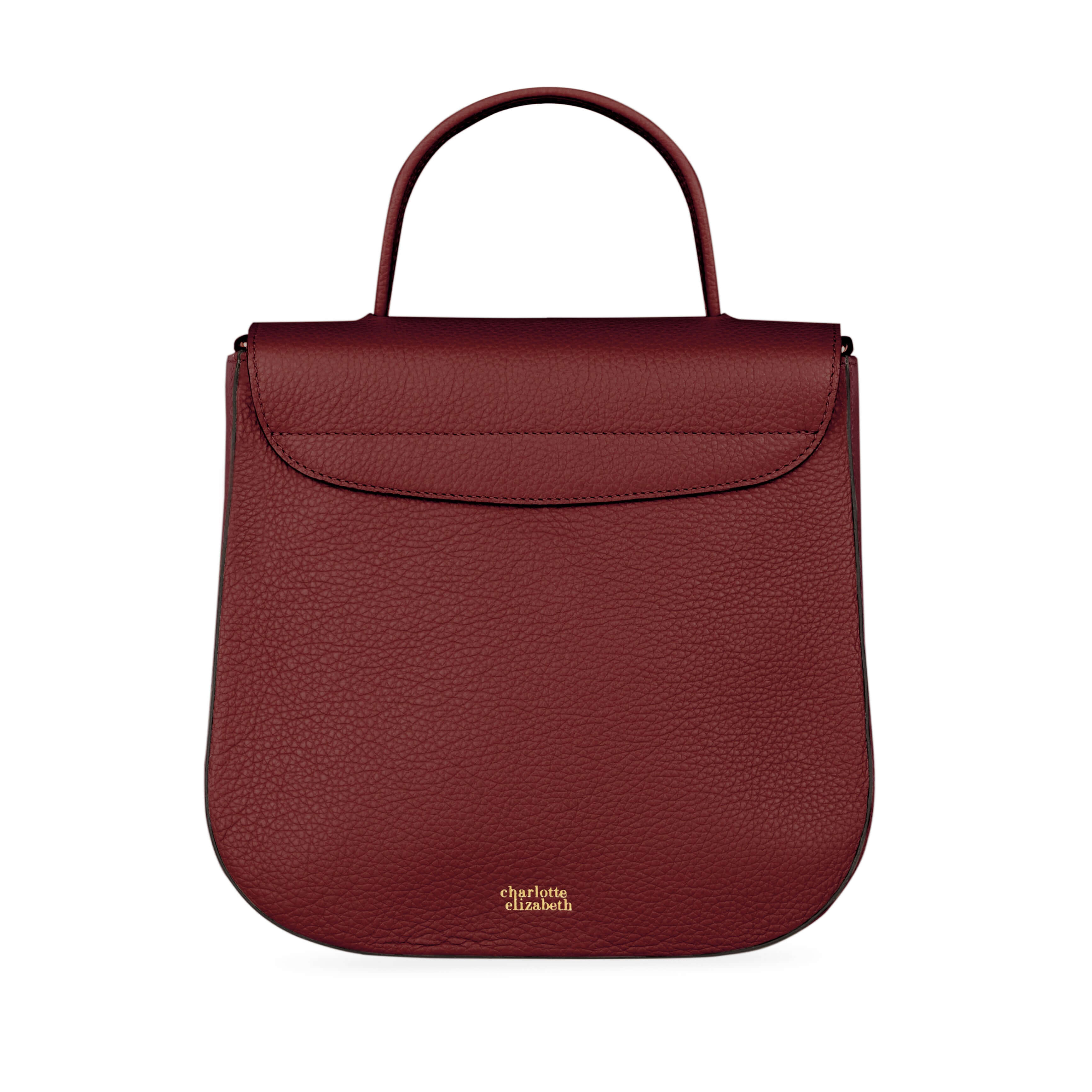 Merlot Bag Pebble Leather Grain Made in Britain