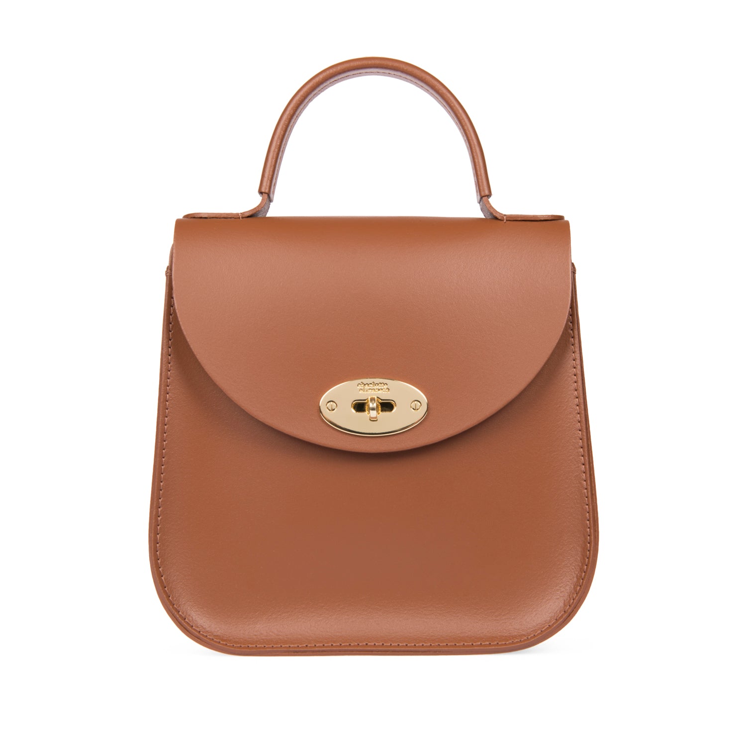 The Chestnut Bloomsbury-Crossbody ladies luxury leather handbag british-Charlotte Elizabeth Design Slow Fashion Turn Lock