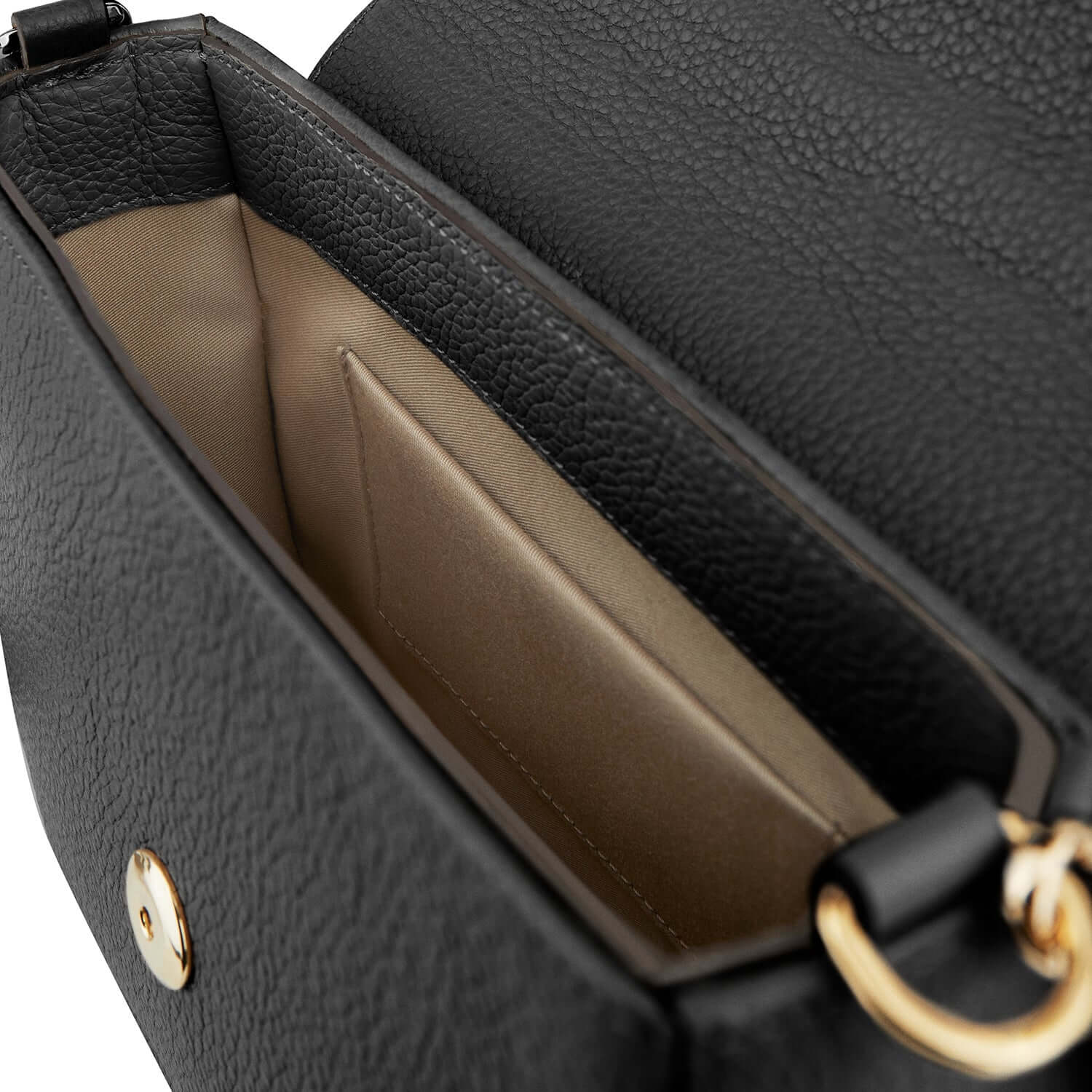 pebble grain leather italian, cotton lining purse womens bag