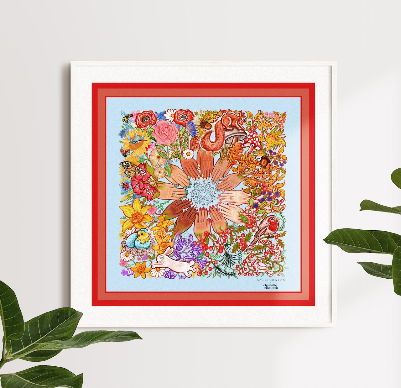 'The Helping Hand' Charity Silk Scarf - Charlotte Elizabeth x Katie Craven - Charlotte Elizabeth 