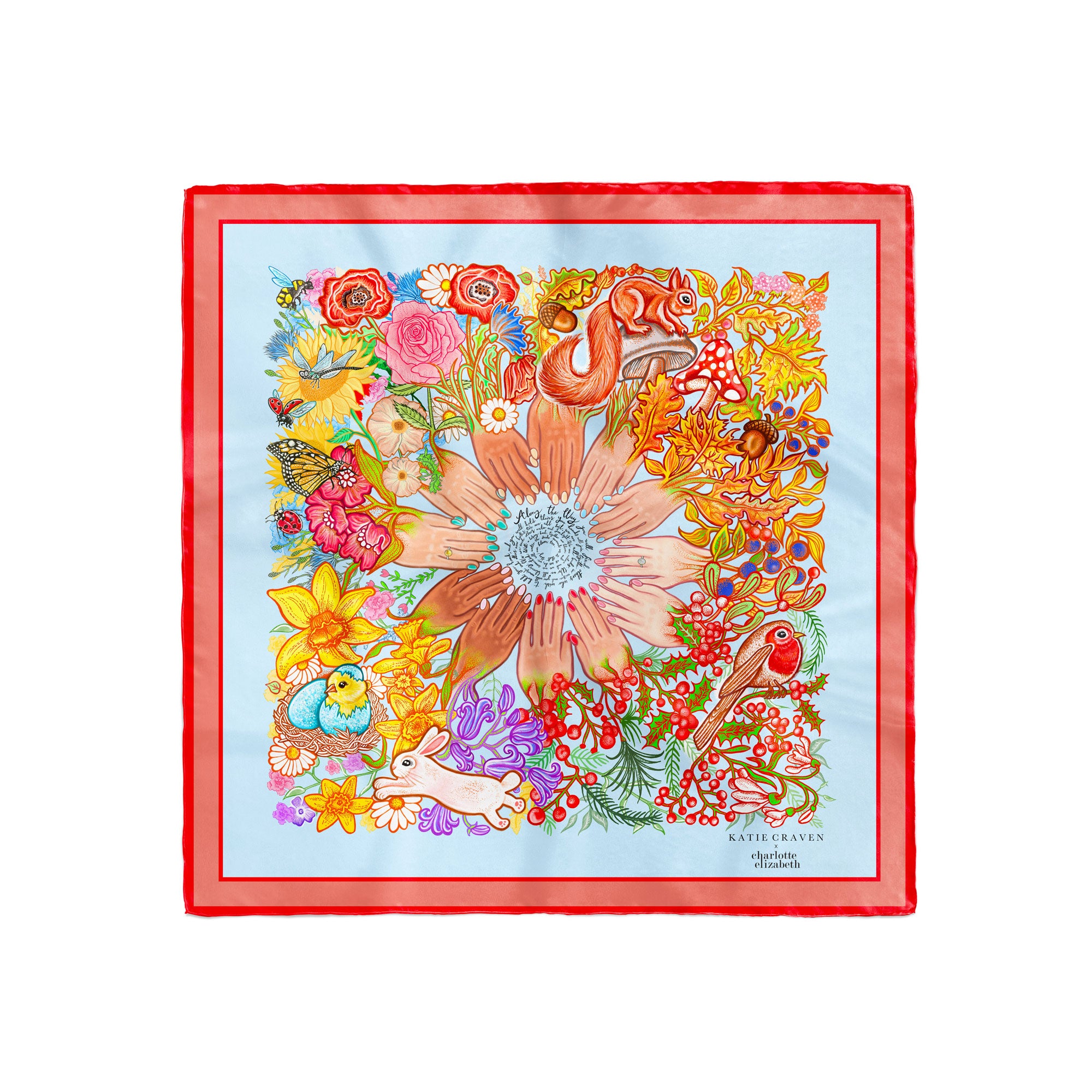 'The Helping Hand' Charity Silk Scarf - Charlotte Elizabeth x Katie Craven - Charlotte Elizabeth 